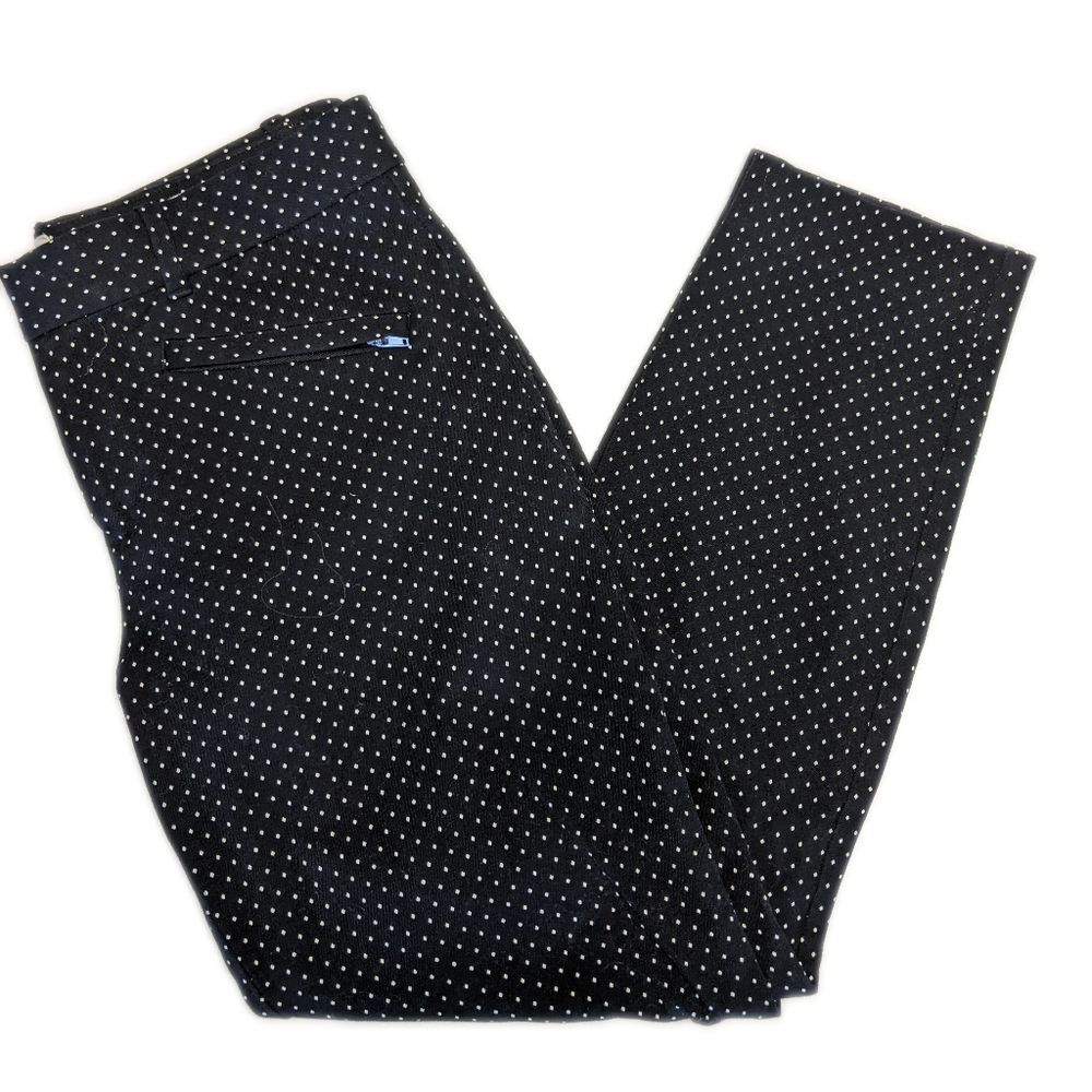 GAP diamond geo skinny ankle pants, black with white diamond pattern 4 R